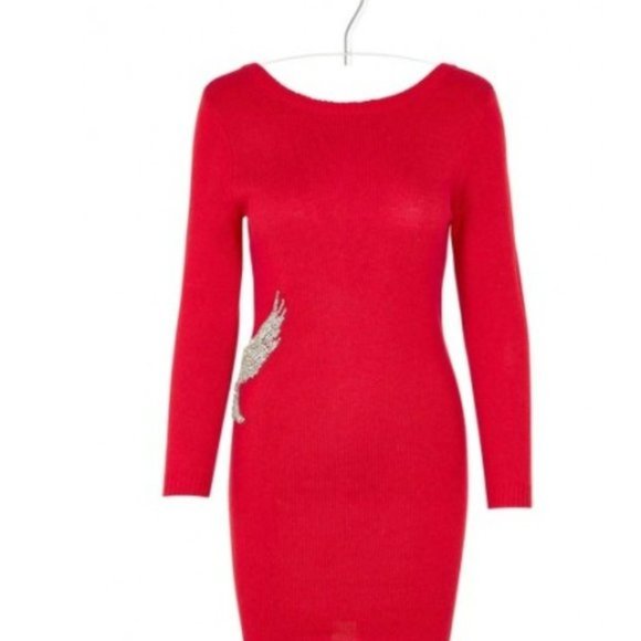 BA&SH OIA Embellished Wool & Cashmere Long Sleeve Knitted Dress Sz 4 Valentine's - Picture 6 of 13